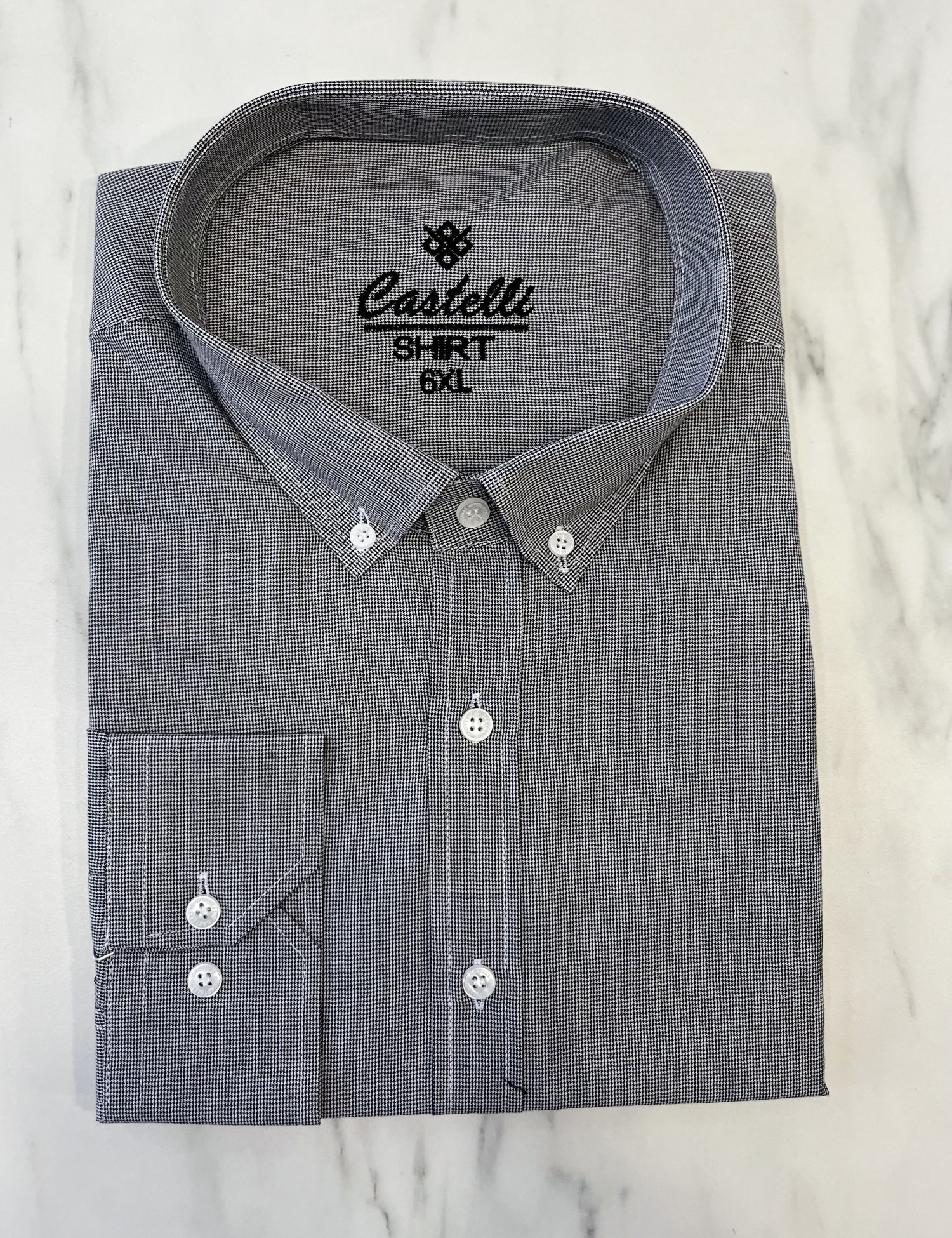 CASTELLI Ανδρικό γκρι πτι καρό πουκάμισο CA2520G